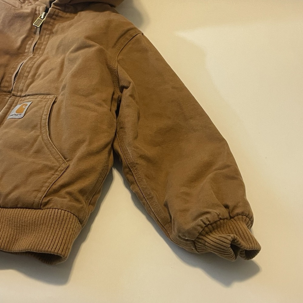 Carhartt Jacket Hooded Quilt Lined Canvas Work Wear Kids Youth XS - Picture 14 of 16